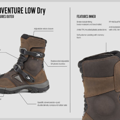 Botas de moto Adventure Low Dry trail forma