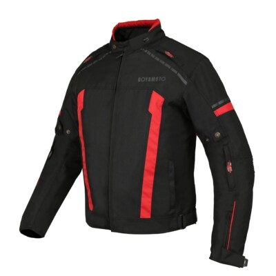 Pack chaqueta GM107R y guantes GM214R de invierno negro rojo