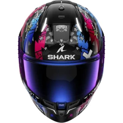 Skwali3 casco integral shark con luces led