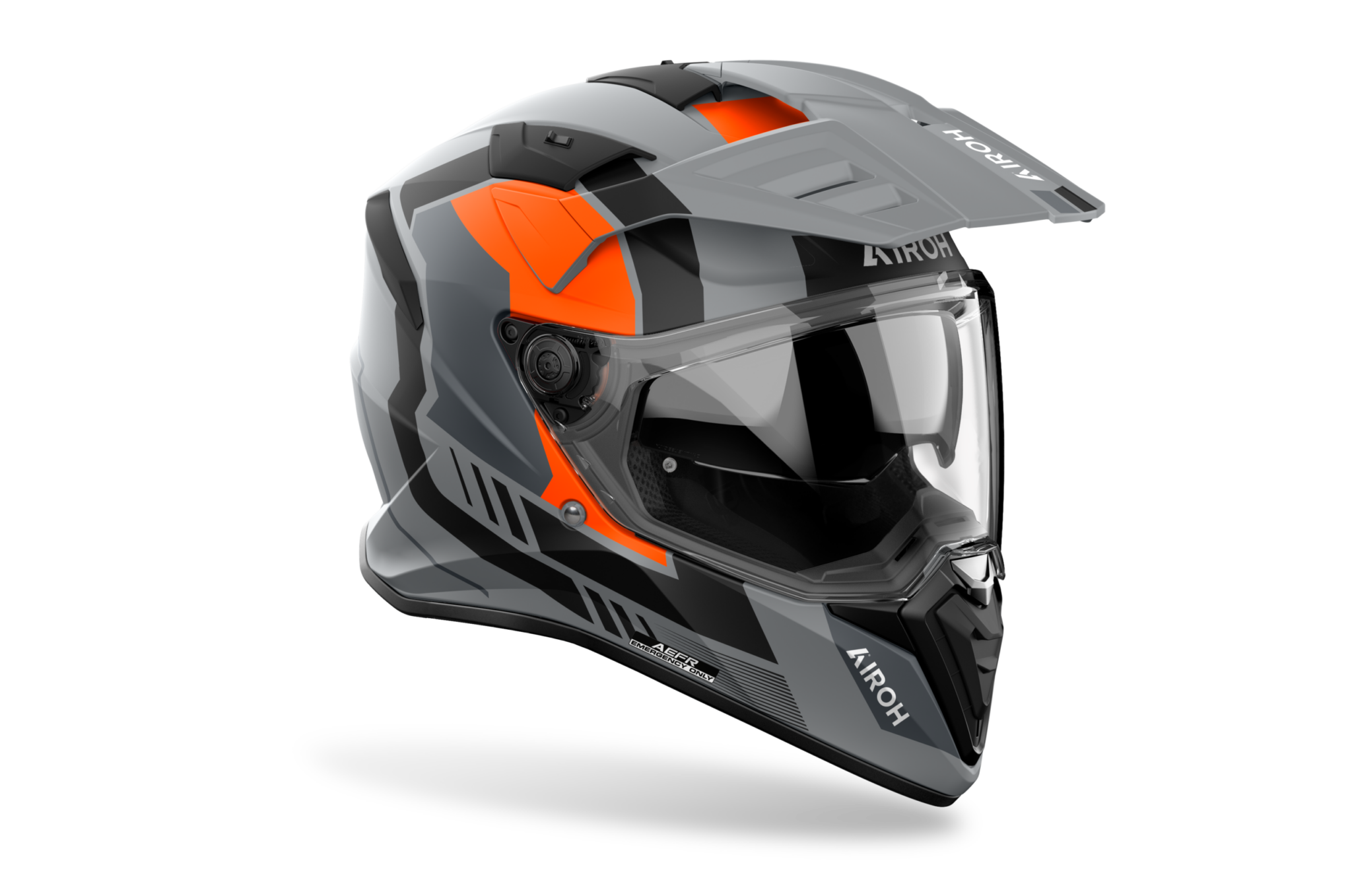 Casco Bandit horn gris negro orange mate Airoh - Imagen 3