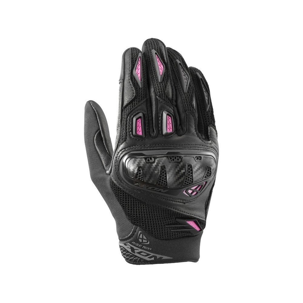 Guantes Rise air 2 para verano negro fucsia mujer Ixon