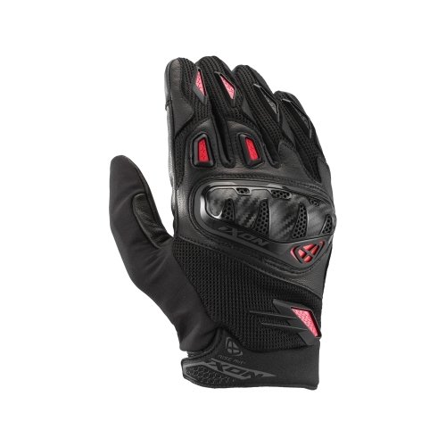 Guantes Rise air 2 para verano negro rojo Ixon