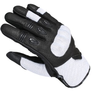 Guantes Scorpion de cuero perforafado verano negro blanco BGMOTO