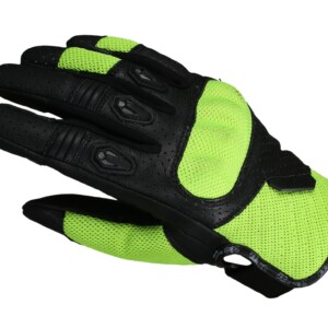 Guantes Scorpion de cuero perforafado verano negro fluor BGMOTO