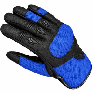 Guantes Scorpion de cuero perforafado verano negro azul BGMOTO