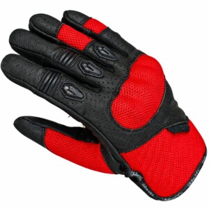 Guantes Scorpion de cuero perforafado verano negro rojo BGMOTO