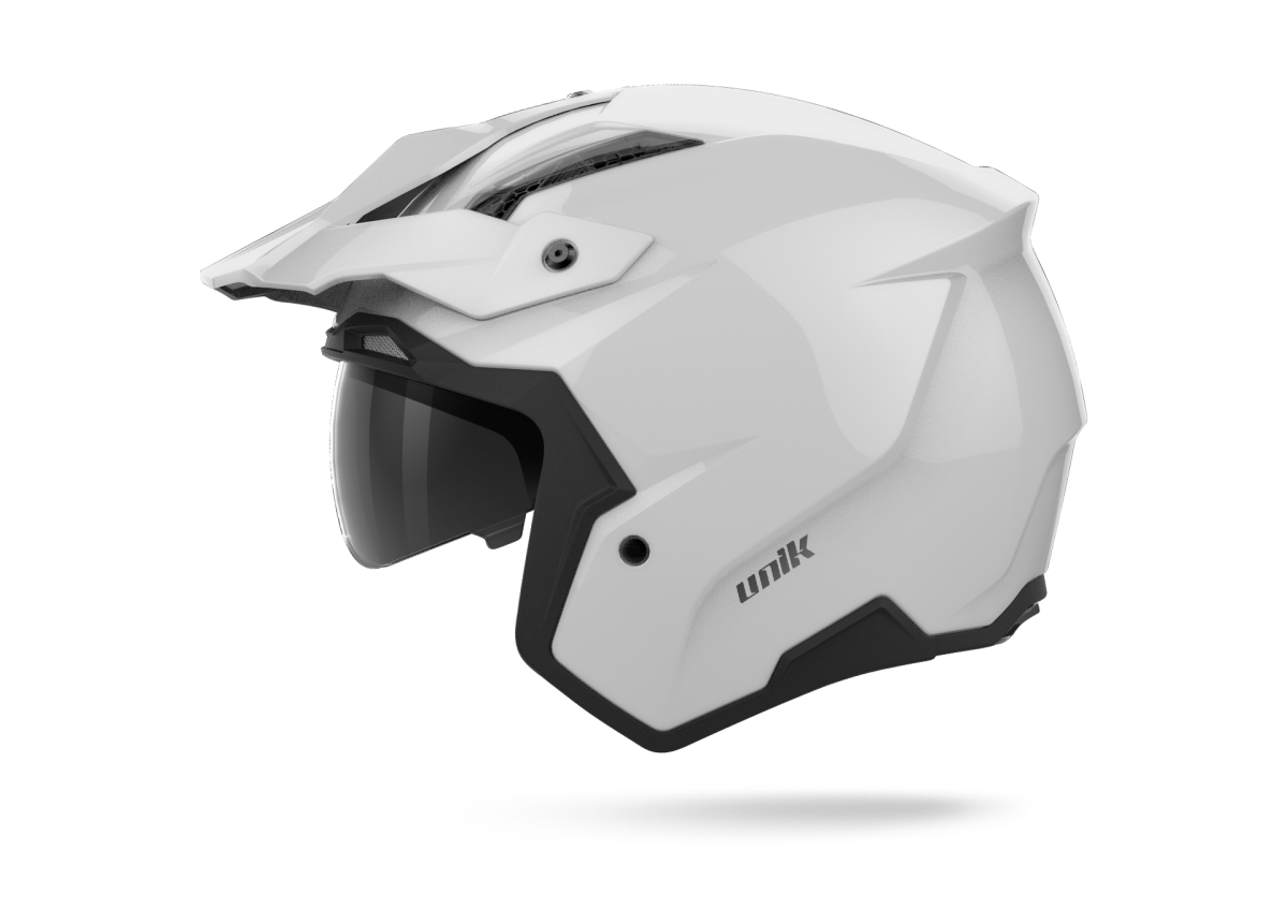 Casco jet trial con gafas solar Link dv blanco UNIK