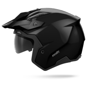 Casco jet trial con gafas solar Link dv negro mate UNIK