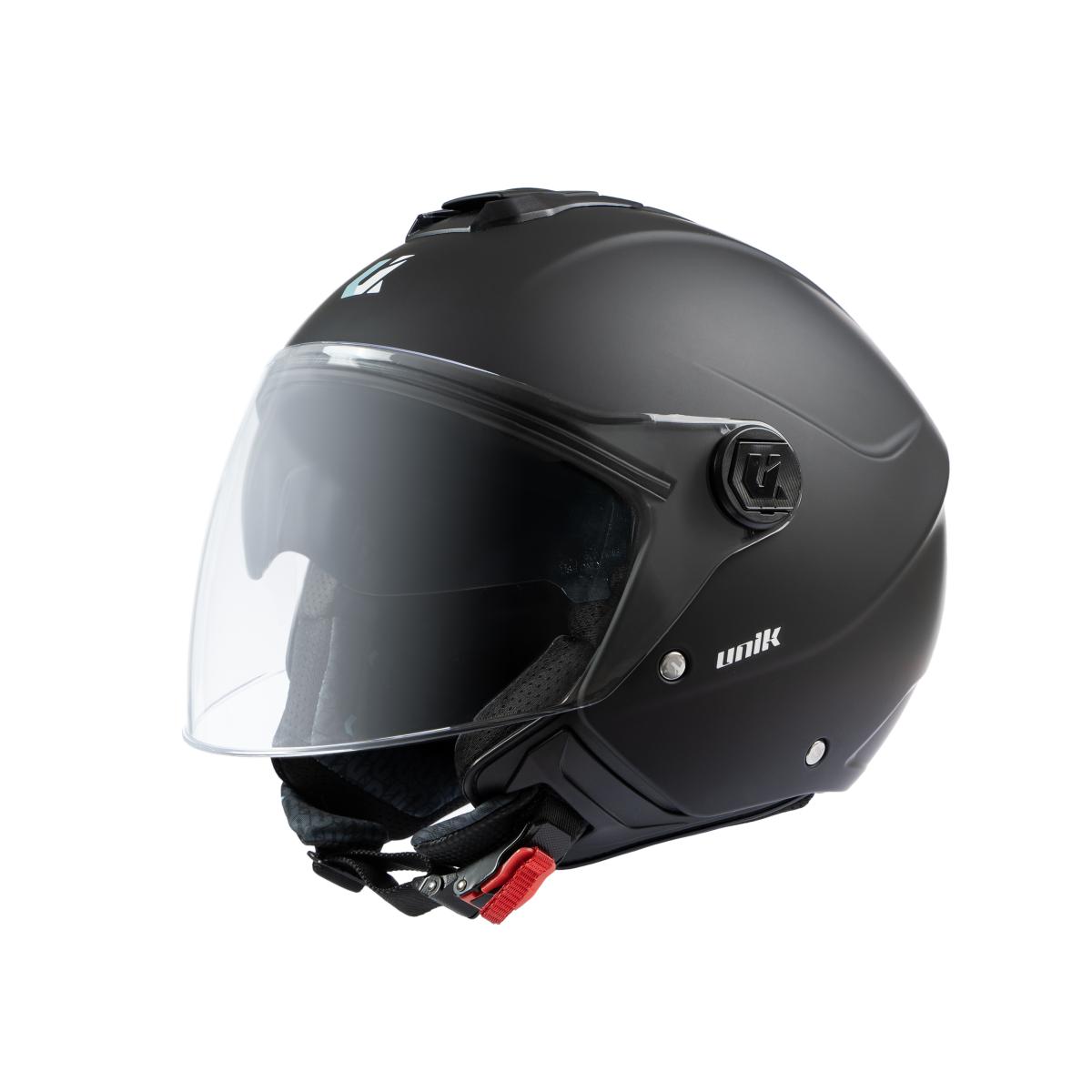 Casco jet unik VERTEX dv negro mate con gafas de sol CE 22.06