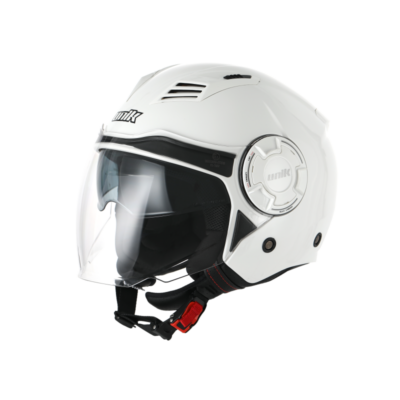 Casco jet unik mercury con gafas solar blanco CE22.06