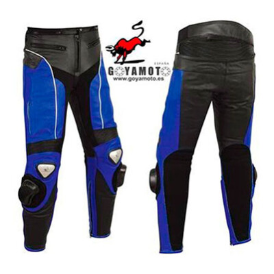 PANTALÓN DE MOTO EN CUERO CON PROTECCIONES DE TITANIO