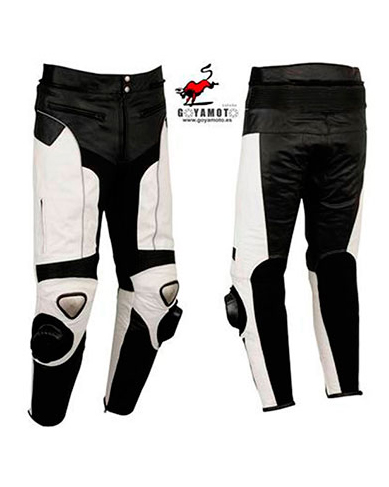 PANTALÓN DE PIEL PARA MOTORISTAS CON PROTECCIONES DE TITANIO