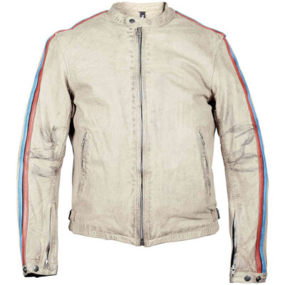 ENGINE BEIGE RAG CHAQUETA DE CUERO