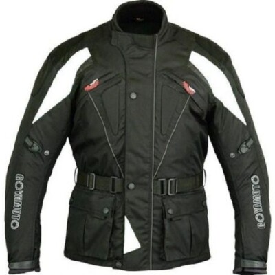 CHAQUETA DE MOTO 3/4 EN CORDURA, UNISEX, IMPERMEABLE, FORRO DESMONTABLE PROTECTORES C.E.