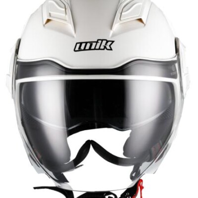 Casco jet unik mercury con gafas solar blanco CE22.06