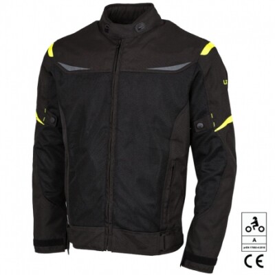 Chaqueta AIR CE Negro/Fluo realizada en Poliester 600D y Mesh perforado