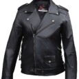 Chaqueta de piel para moto custom MEN
