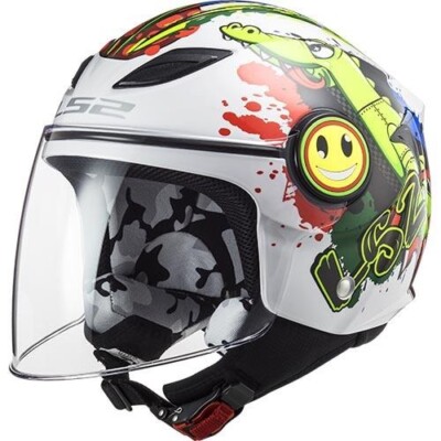 CASCO JET DE MOTO OF602 FUNNY JUNIOR - LS2 - CROCO GLOSS WHITE