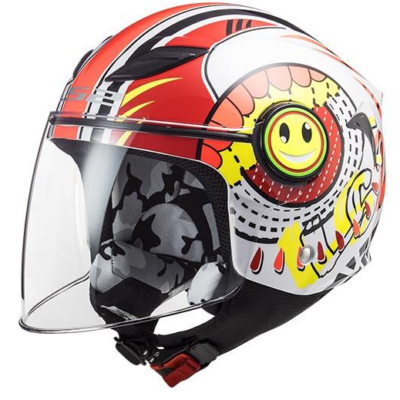 CASCO JET DE MOTO OF602 FUNNY JUNIOR - LS2 - SLUCH RED WHITE