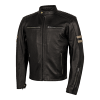 Legend chaqueta de piel para moto con protecciones marron hombre