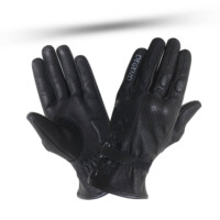 Guantes de cuero perforado verano negro mujer (Lady)