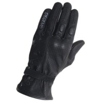 Guantes de cuero perforado verano negro mujer (Lady)