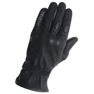 Guantes de cuero perforado verano negro mujer (Lady)