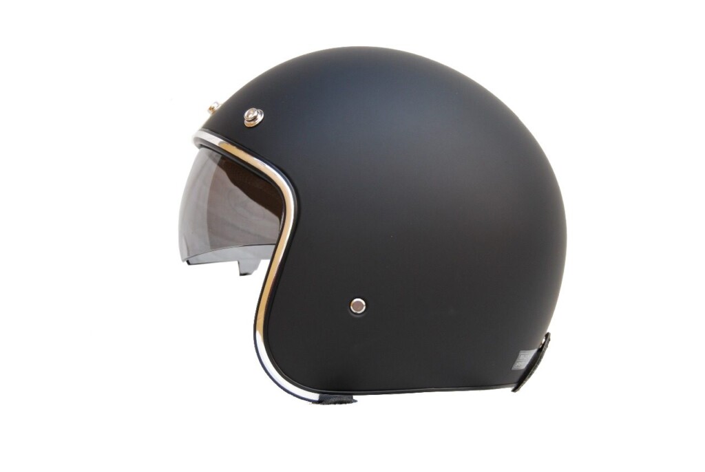 Casco jet custom kum k-588 negro mate