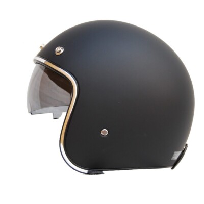 Casco jet custom kum k-588 negro mate