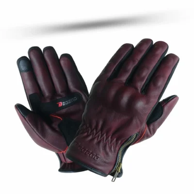 Guantes de piel Indus vino rojo para invierno (Mujer)