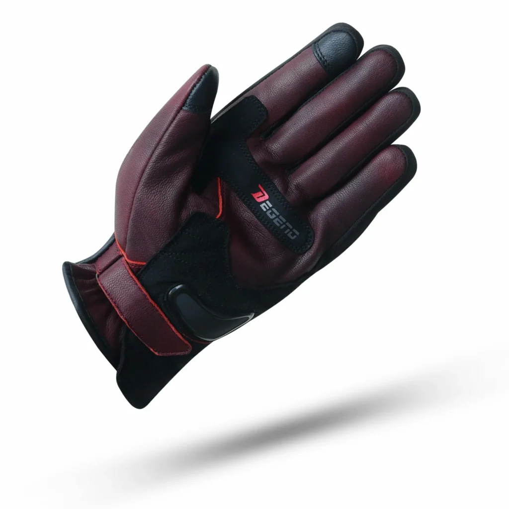 Guantes de piel Indus vino rojo para invierno (Mujer)