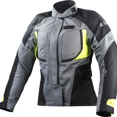 Chaqueta LS2 Phase para Chica en color gris.negro.fluor