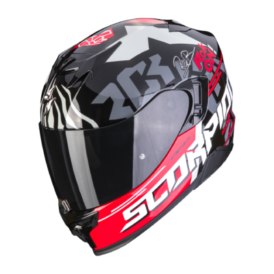 Exo-520 air casco integral scorpion Rok bagoros negro/rojo