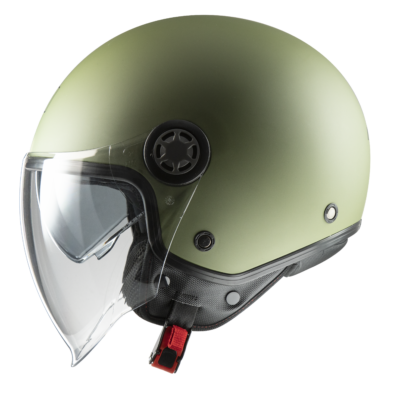 Casco jet ONE con gafas solar verde mate MPH