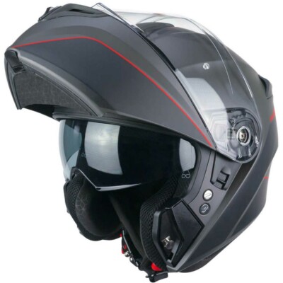 Casco modular BER 568X negro rojo cgm