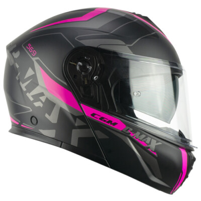 Casco modular C-MAX 569G negro fucsia cgm