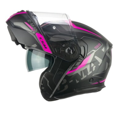 Casco modular C-MAX 569G negro fucsia cgm