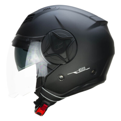 Casco jet ILLI 169 pantalla larga  con gafas solar negro mate cgm