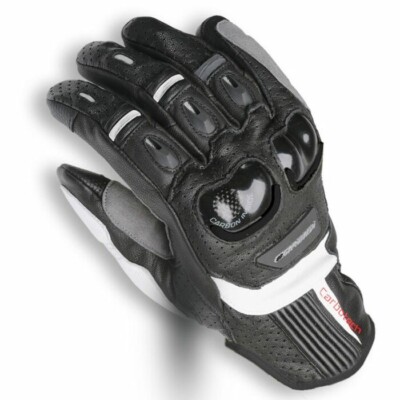 Guantes CARBOTECH cortos de verano racing negro blanco