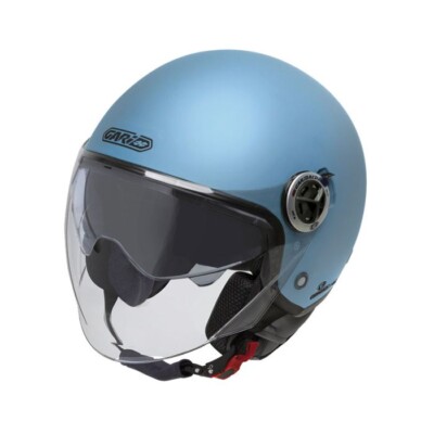 Casco jet g20 con gafas solar garibaldi color azul caribe