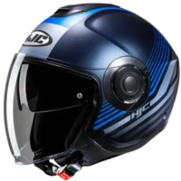 Casco jet i40n dova negro azul gris HJC