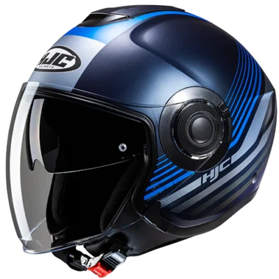 Casco jet i40n dova negro azul gris HJC