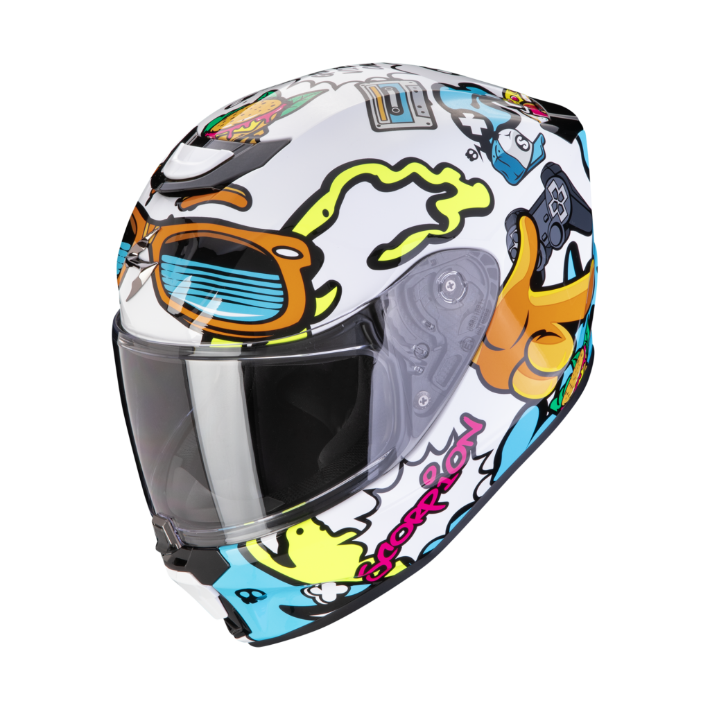 Casco integral EXO-JNR fun blanco azul