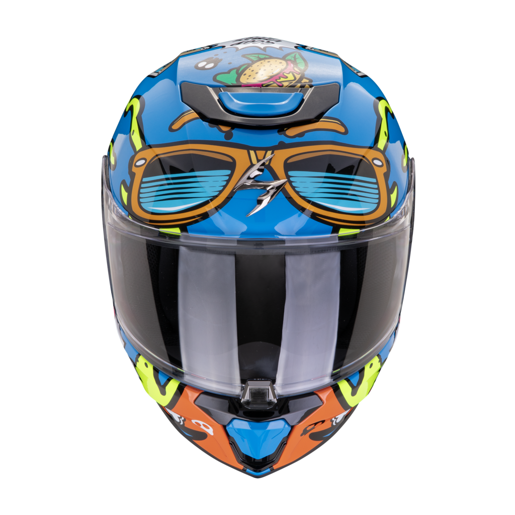 Casco integral EXO-JNR fun azul naranja