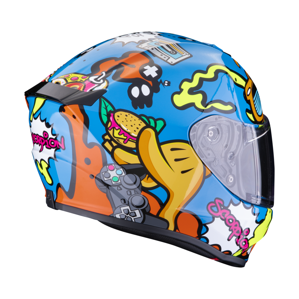 Casco integral EXO-JNR fun azul naranja